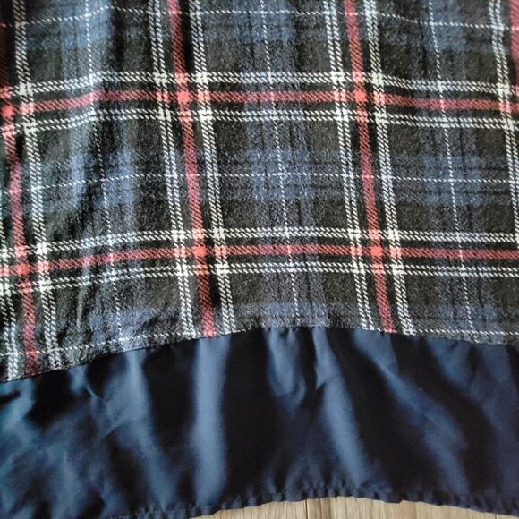 Mason & Mackenzie Y2K womens Plaid & Lace Navy Top XS Sheer Hemline Cami - Picture 5 of 13